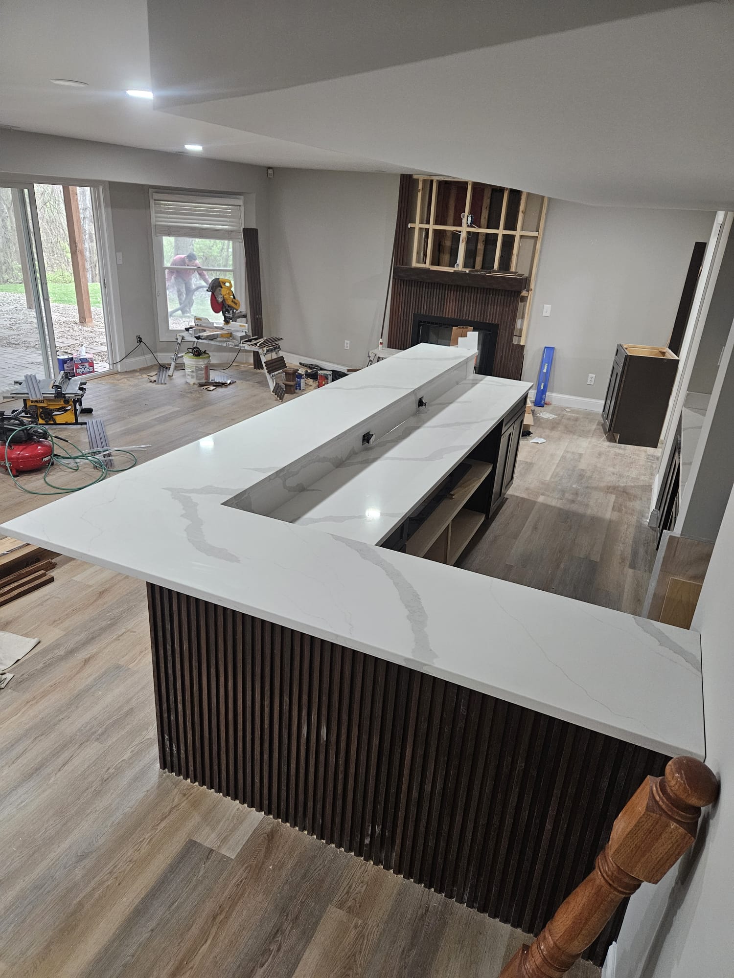 Quartz kitchen island
